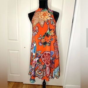 Anthropologie Maeve Larkhill Swing Silk Floral Sleeveless Midi Dress